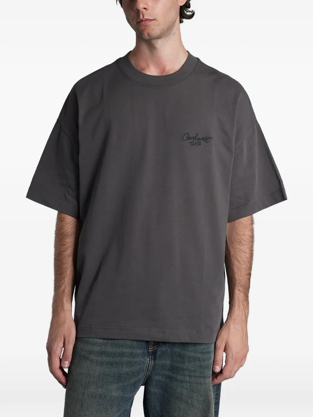 Carhartt WIP embroidered-logo T-shirt - Grigio