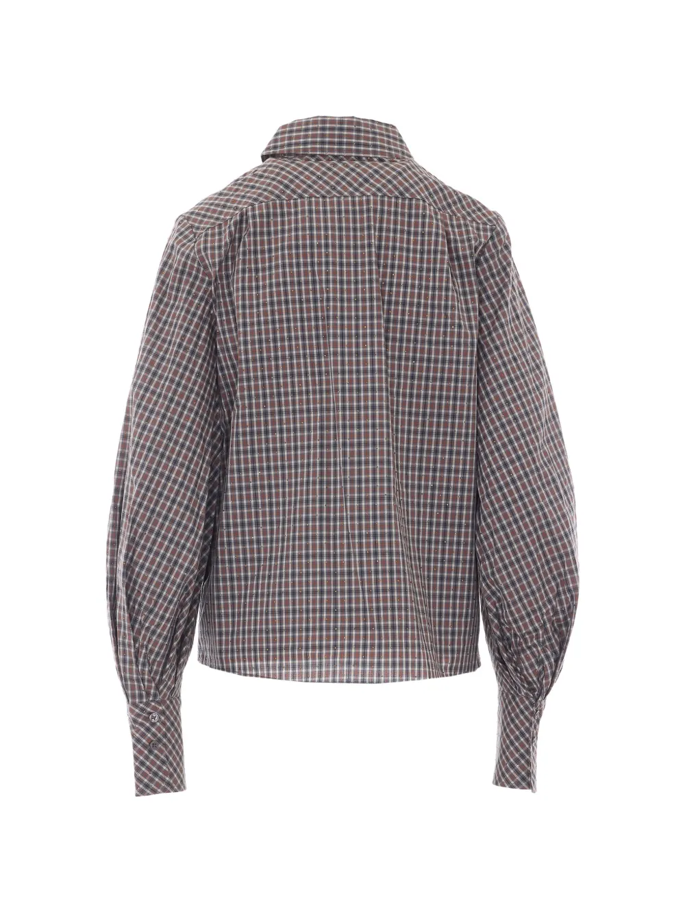 Essentiel Antwerp Geruite blouse verfraaid met kristallen Bruin