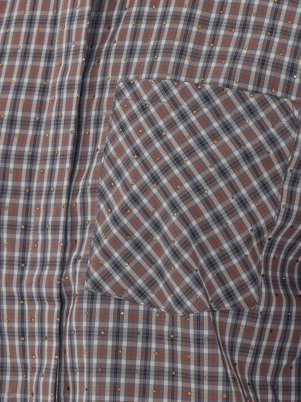 Essentiel Antwerp Geruite blouse verfraaid met kristallen Bruin