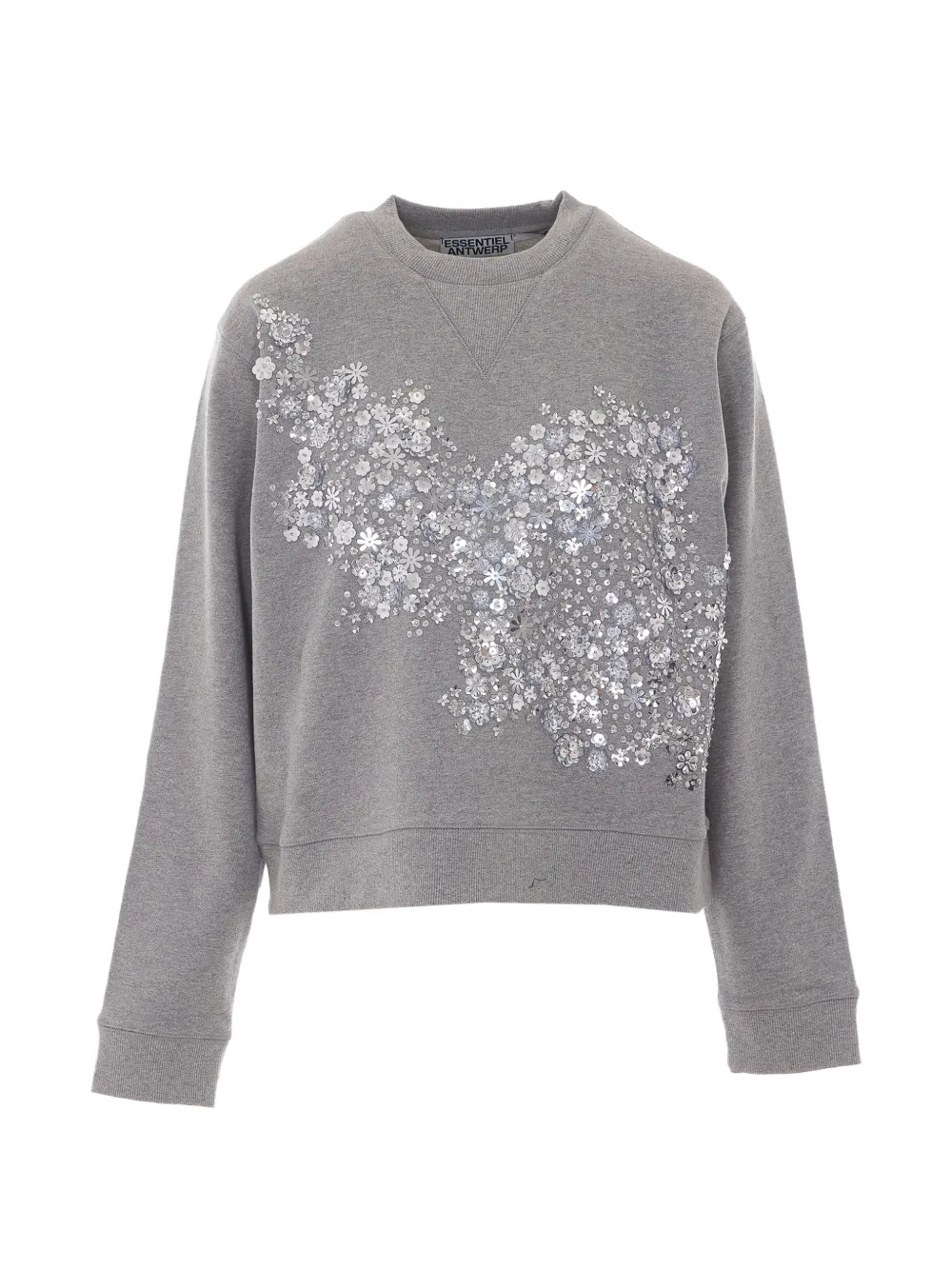 Essentiel Antwerp sequin-embellished floral-patch sweatshirt