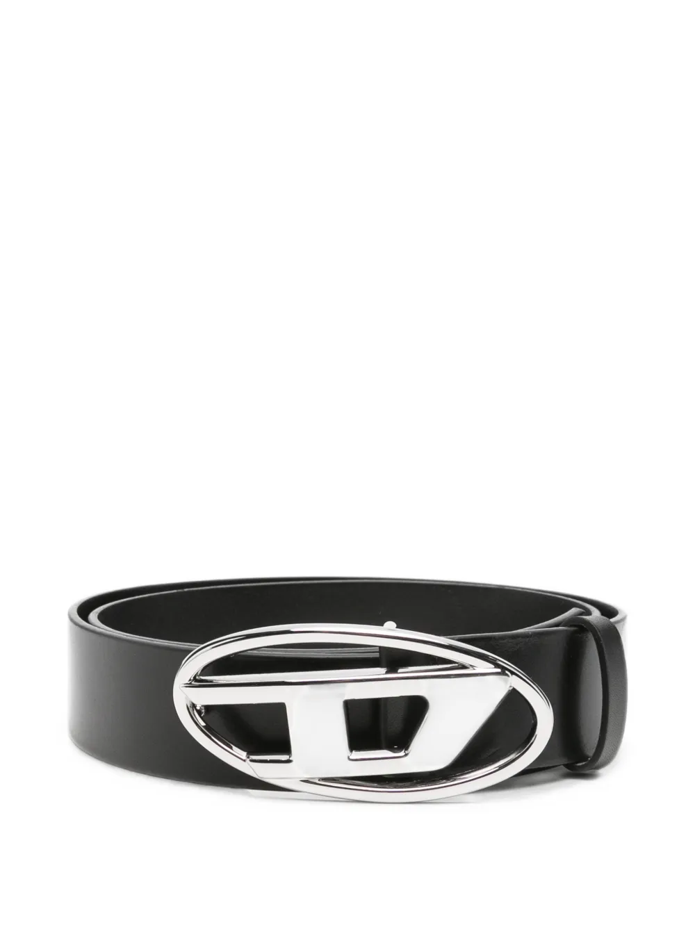 Diesel Oval D plaque belt - Nero