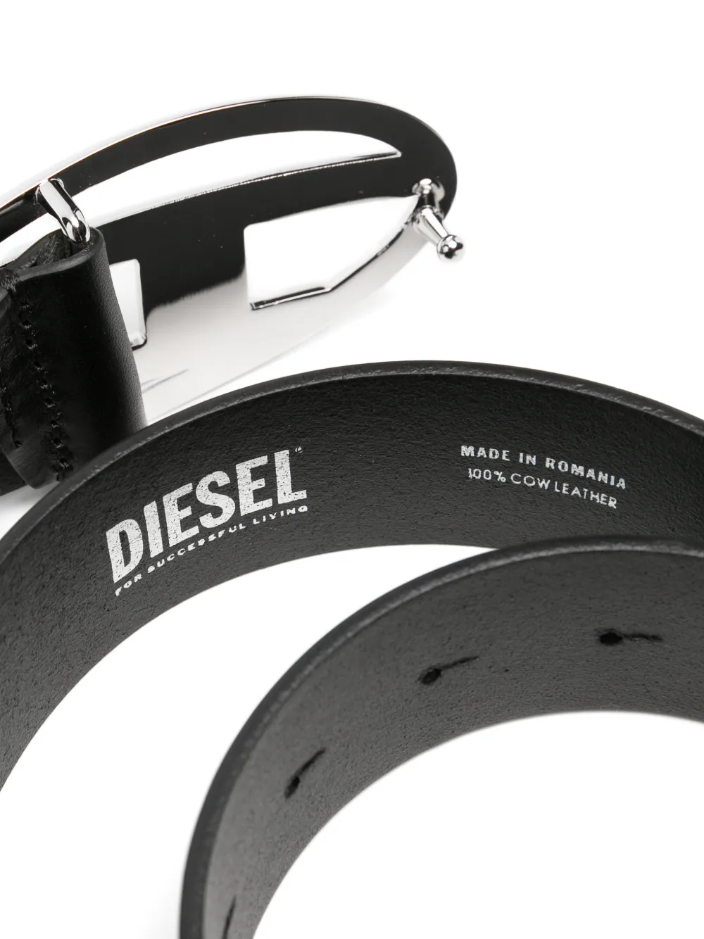 Diesel Oval D riem Zwart