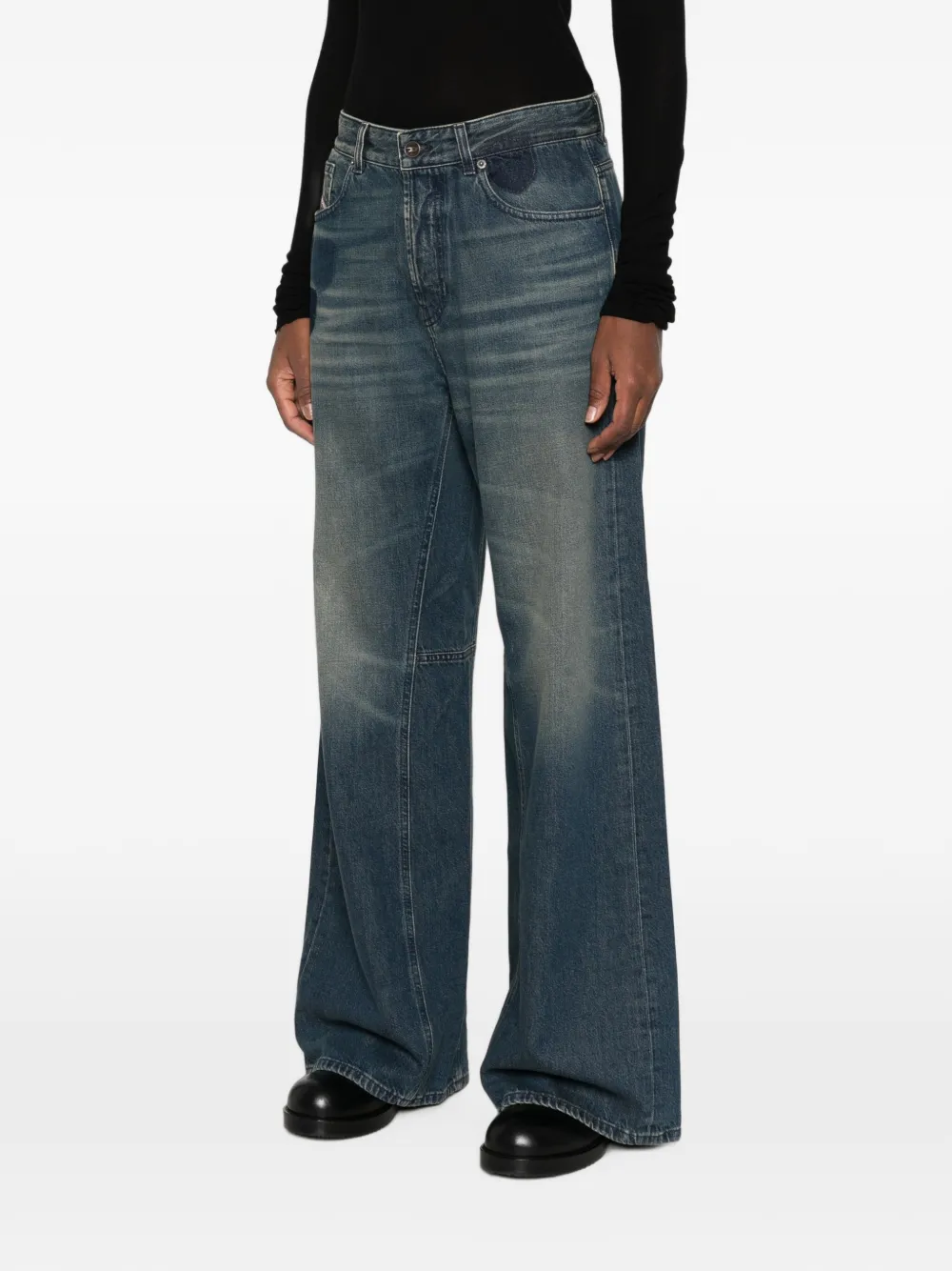 Diesel Jeans met wijde pijpen Blauw