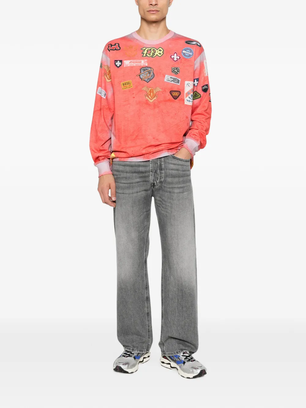 Diesel Straight jeans met vervaagd effect Grijs
