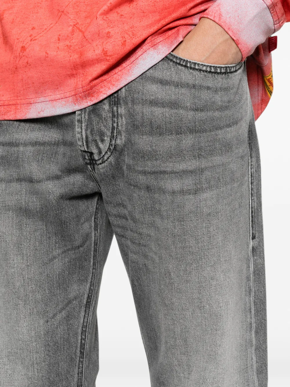 Diesel Straight jeans met vervaagd effect Grijs
