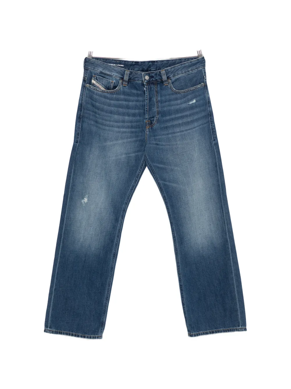 Diesel faded whiskered jeans - Blu