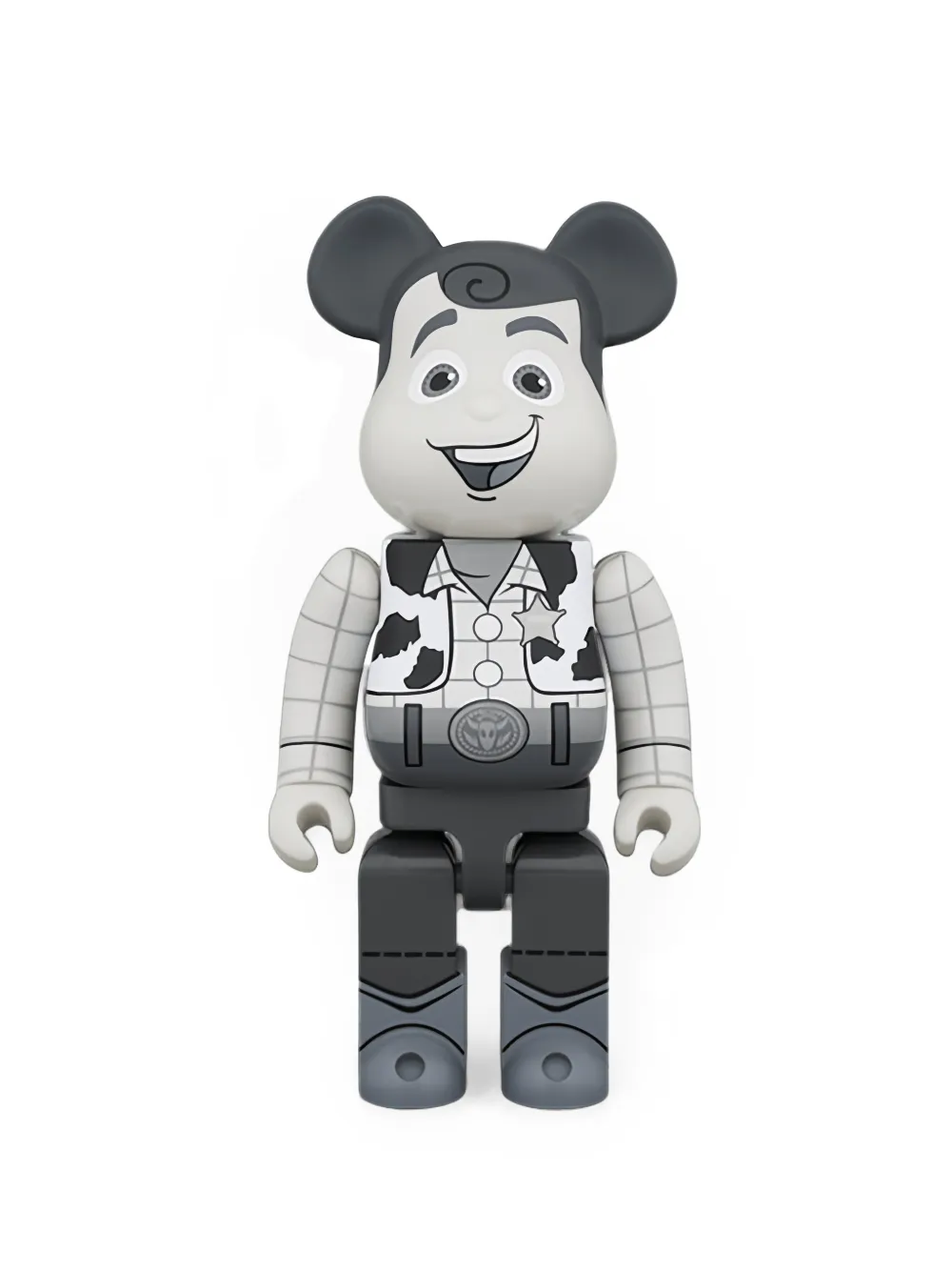 Bearbrick Woody B&w Collectible Figure In White
