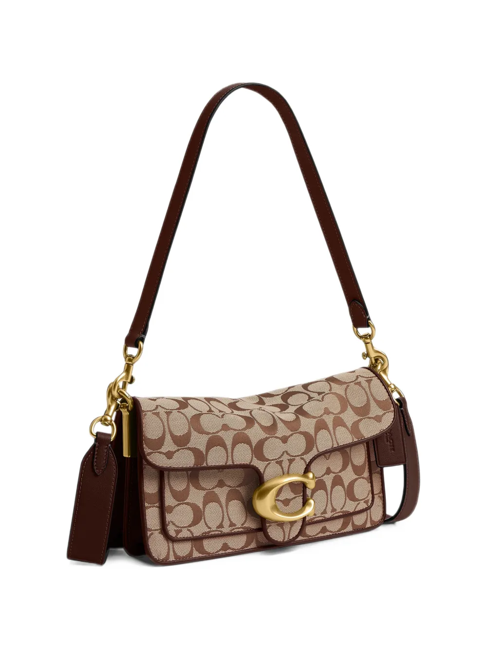 Coach Tabby shoulder bag 26 in Signature jacquard Beige