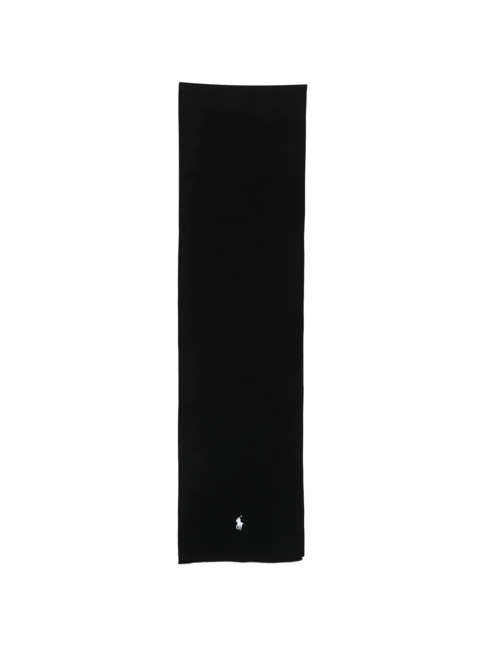 Polo Ralph Lauren logo-embroidered ribbed scarf - Nero