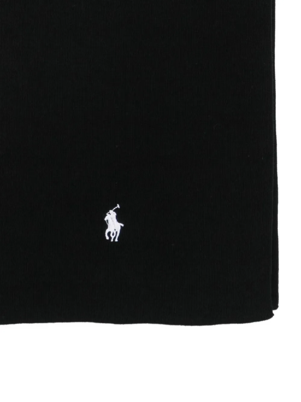 Polo Ralph Lauren Geribbelde sjaal met geborduurd logo Zwart