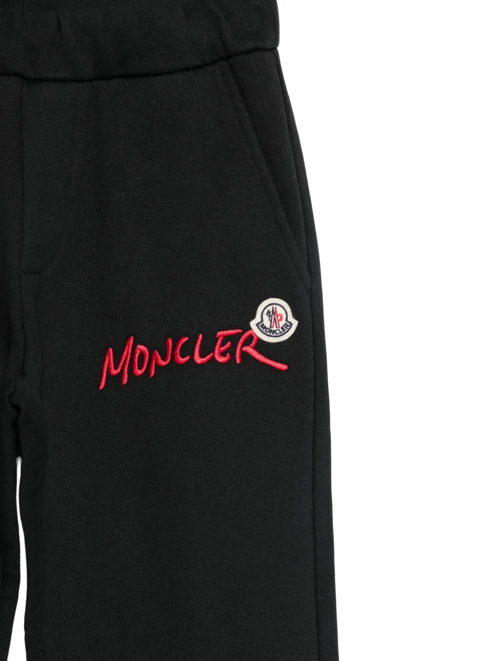Moncler Enfant logo-embroidered track pants Zwart