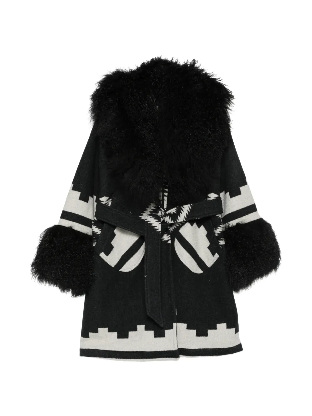 Lindsey Thornburg Los Ojos Jacke mit Shearling-Besatz - Schwarz