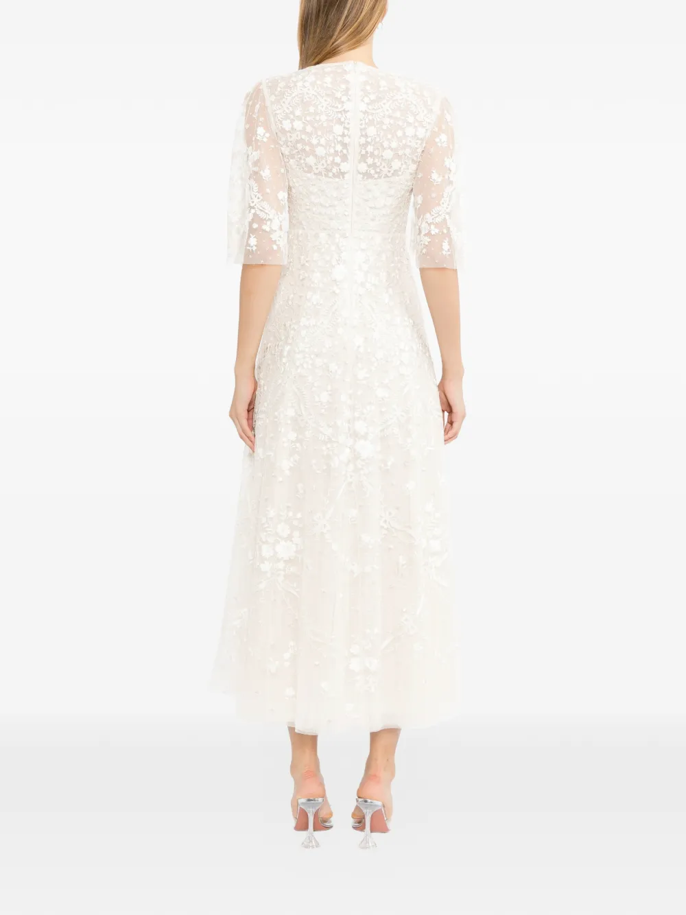 Needle & Thread Laurel Grace enkellange jurk Beige
