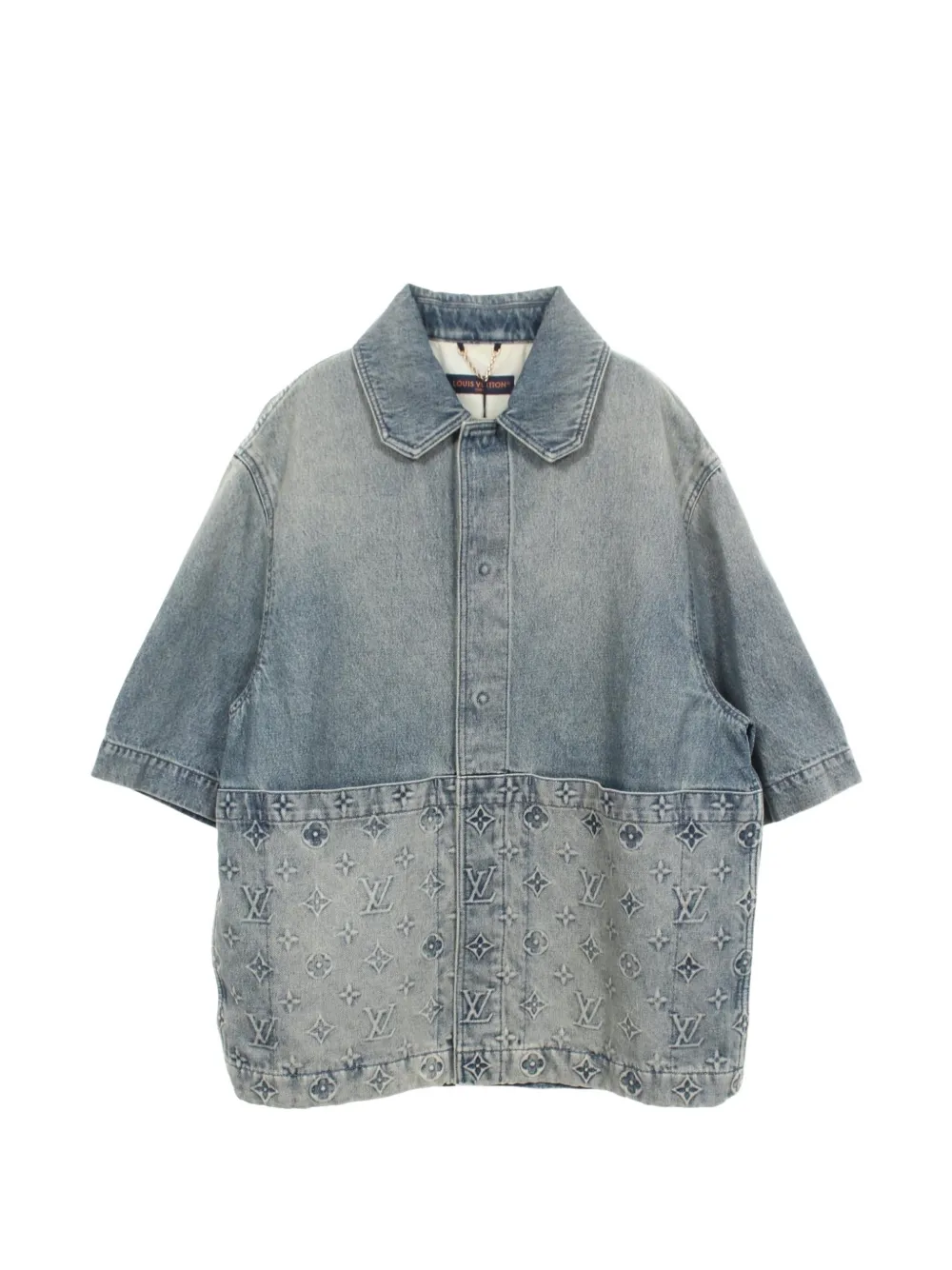 Louis Vuitton Pre-Owned chemise en jean à motif monogrammé embossé (années 2010) - Bleu