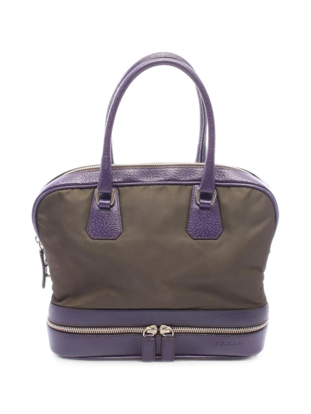 Prada Pre-Owned 2000s leather-trim tote bag - Verde