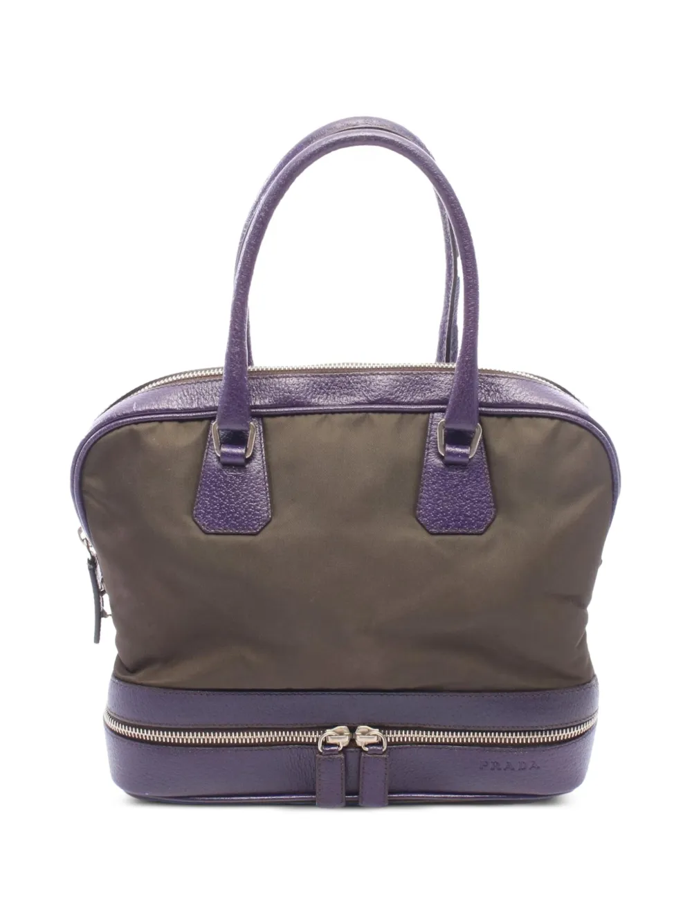 Prada Pre-Owned 2000s leather-trim tote bag - Verde