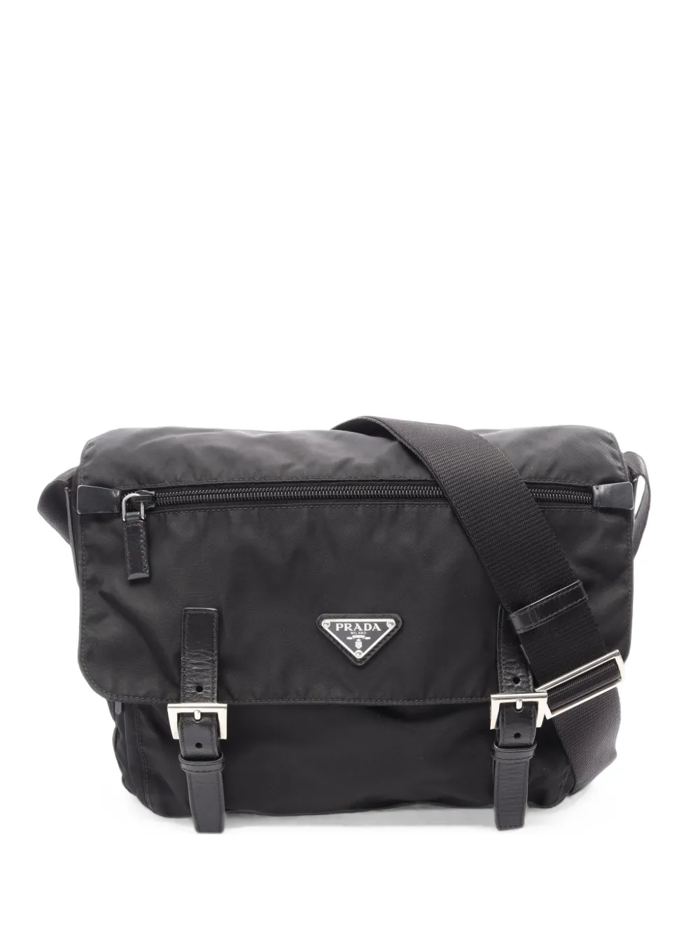Prada Pre-Owned 2000s Vela buckle messenger bag - Nero