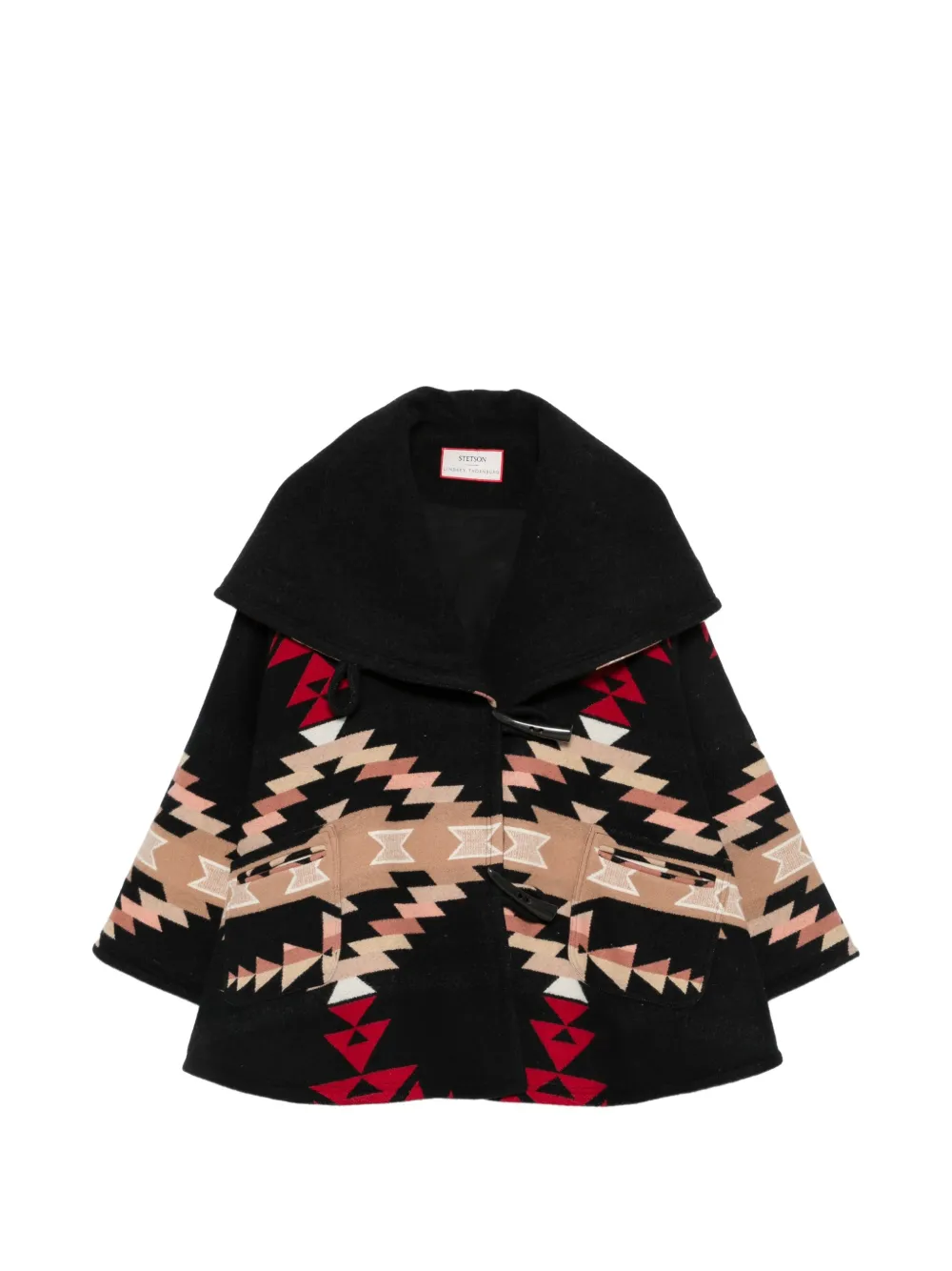 Lindsey Thornburg Geometrisch gemusterter Stetson Gatekeeper Mantel - Schwarz