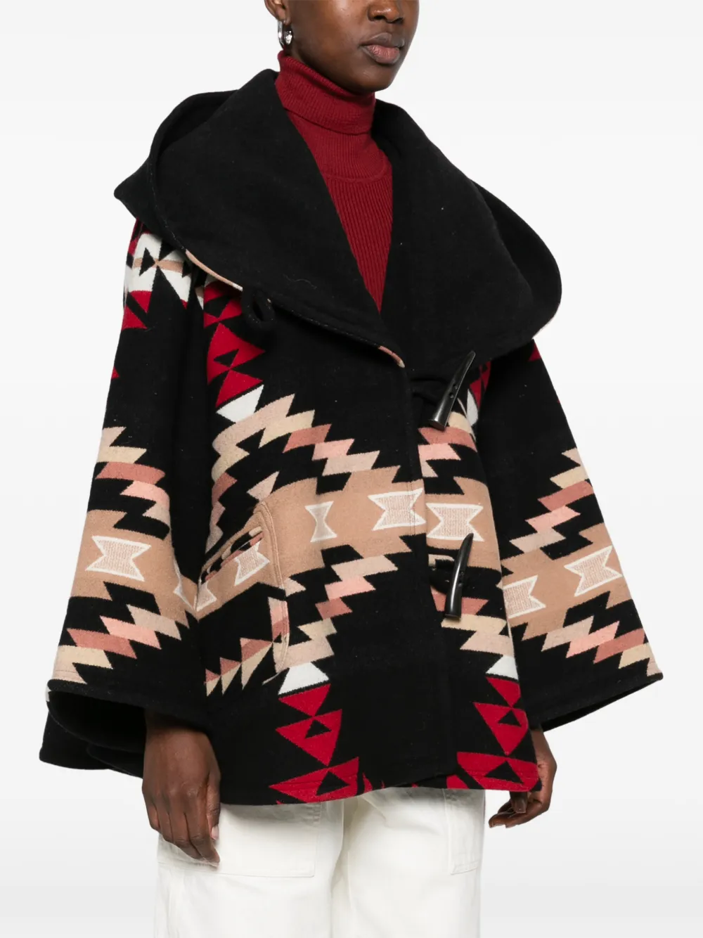 Lindsey Thornburg Stetson Gatekeeper mantel met geometrisch patroon Zwart