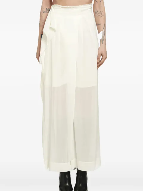 YEHUAFAN sheer panelled wide-leg trousers