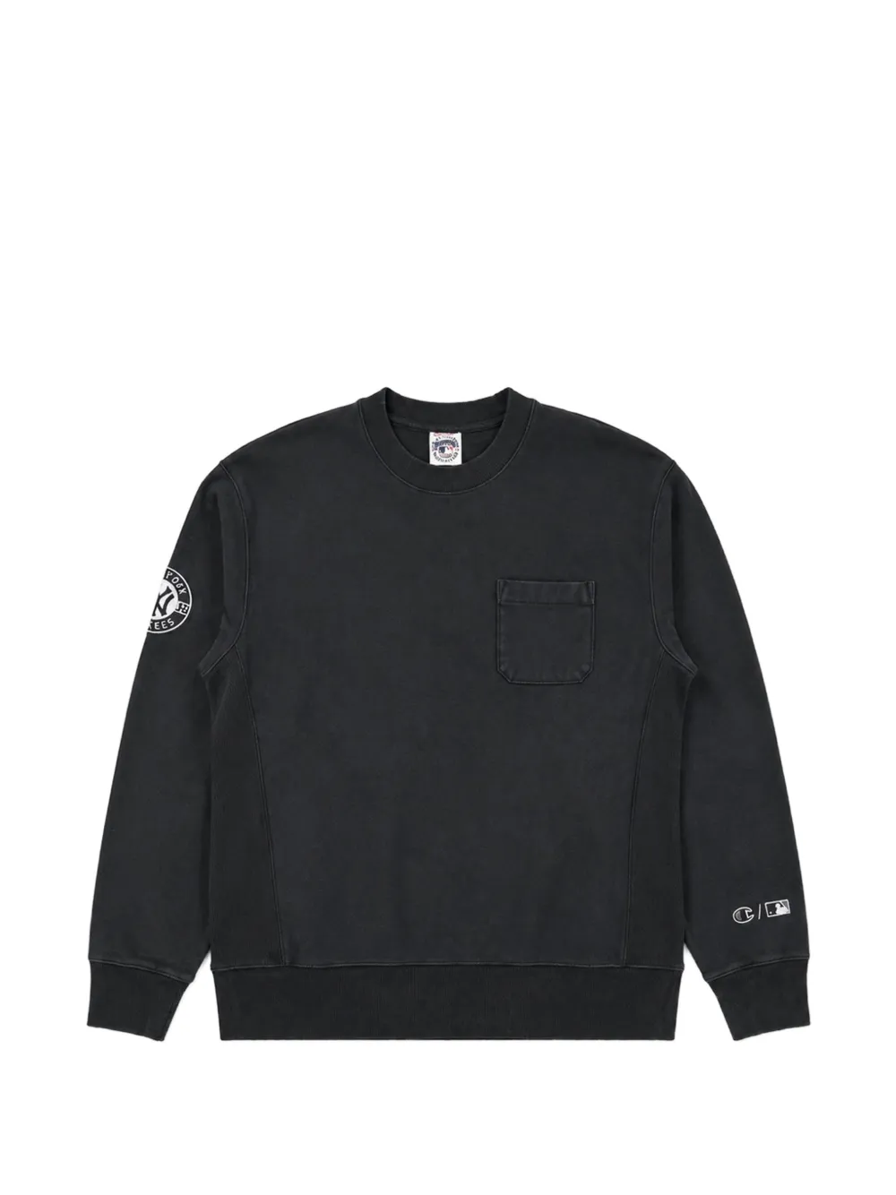 Champion X New York Yankees Logo-patch Sweatshirt In Black