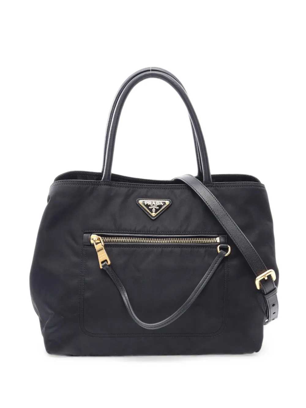 Prada Pre-Owned 2000s logo-plaque tote bag - Nero