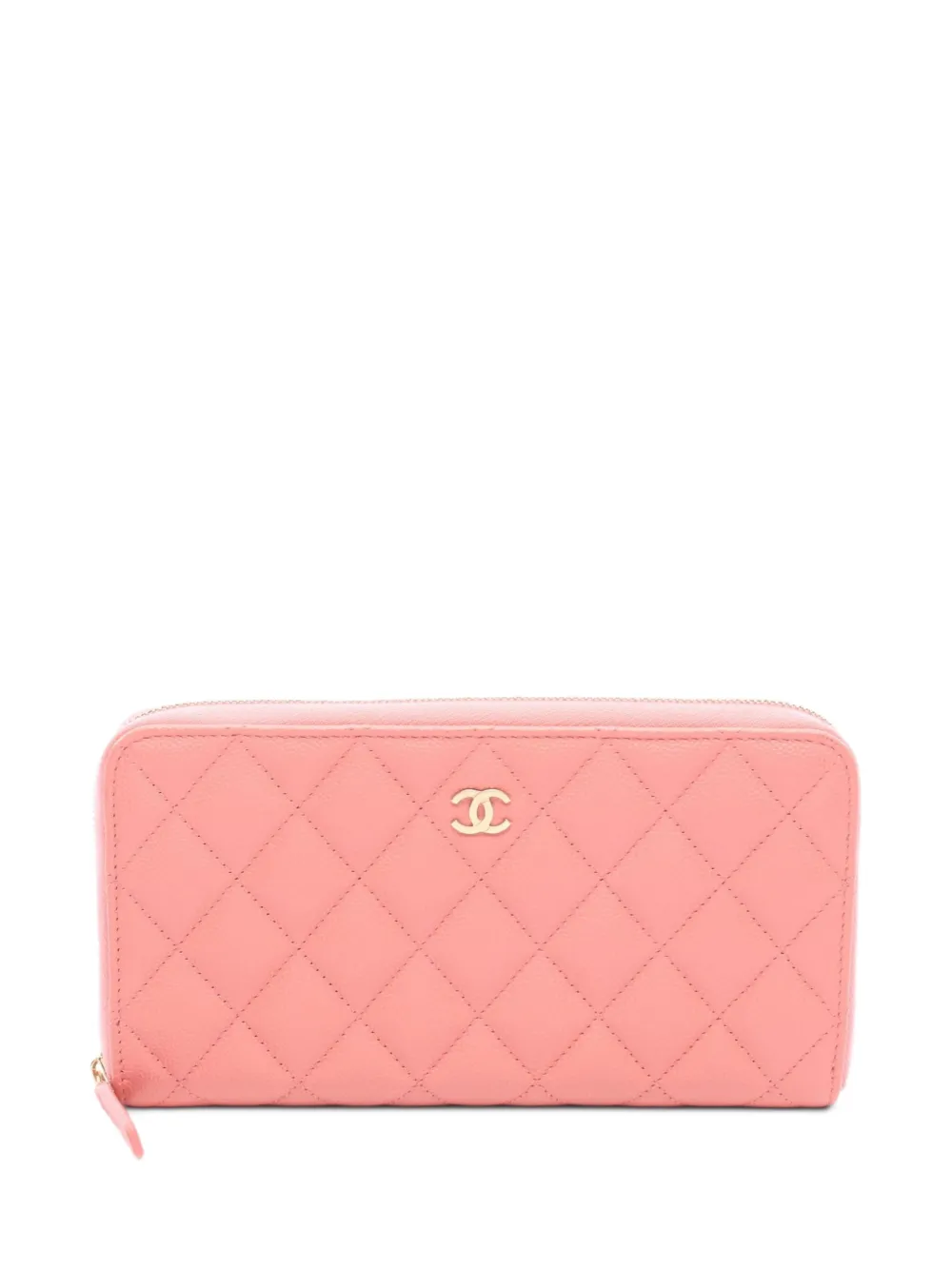 CHANEL Pre-Owned matelassé caviar-leather wallet - Rosa