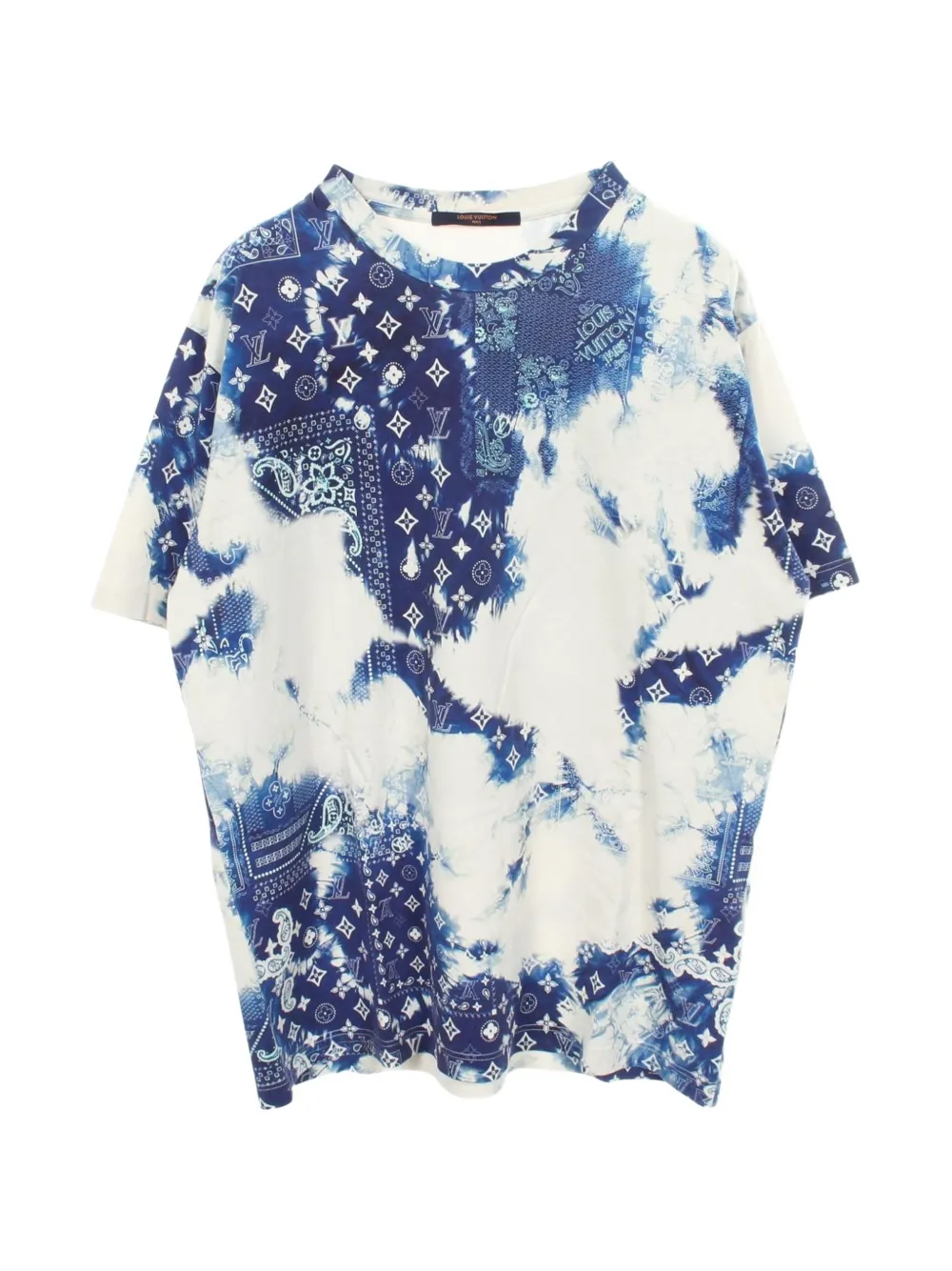 Pre-owned Louis Vuitton 2010s Monogram Bandana-print T-shirt In White
