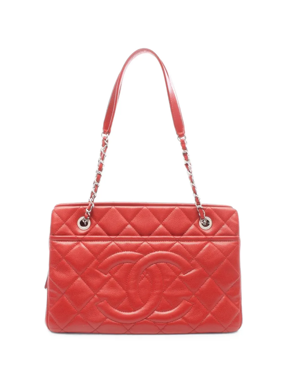 CHANEL Pre-Owned 2012-2013 Matelassé Caviar tote bag Rood