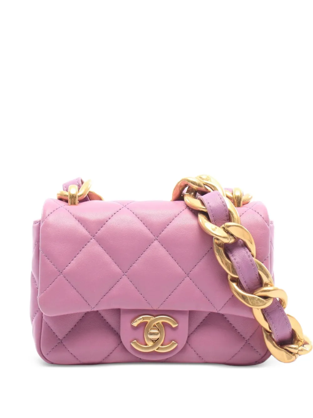 CHANEL Pre-Owned Matelassé chain-strap mini shoulder bag - Rosa