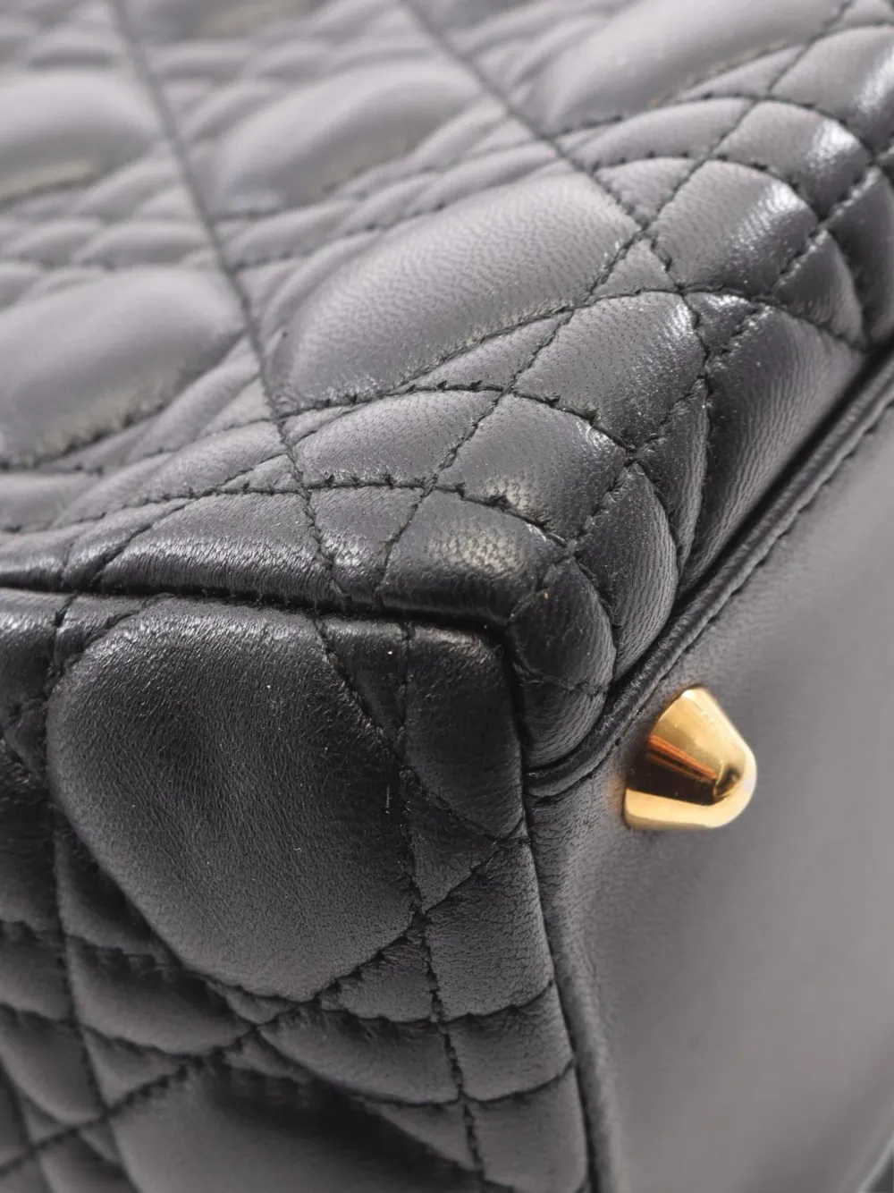 Christian Dior Pre-Owned 2000s Lady Dior canage leren shopper Zwart