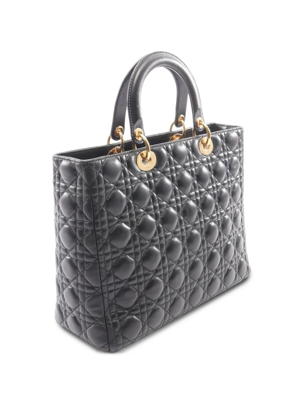 Christian Dior Pre-Owned 2000s Lady Dior canage leren shopper Zwart