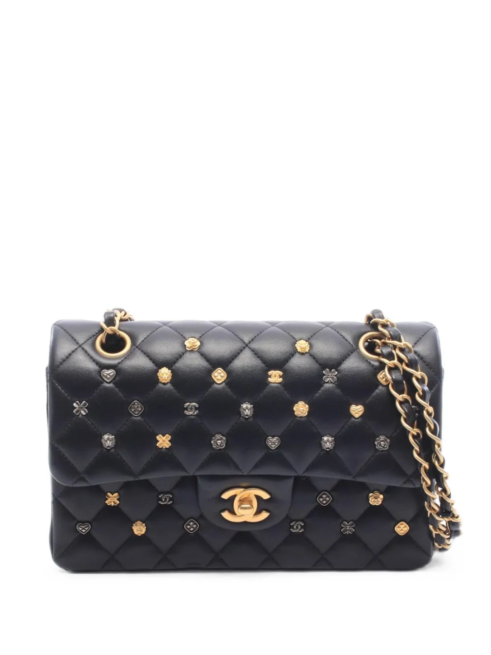 CHANEL Pre-Owned 2021s Double Flap Matelassé charm-detail shoulder bag - Nero
