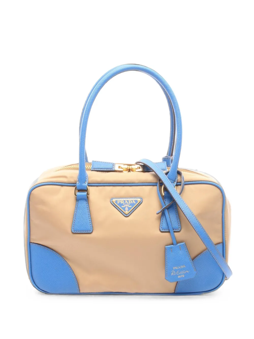 Prada Pre-Owned 2010s Triangle-logo two-way handbag - Toni neutri