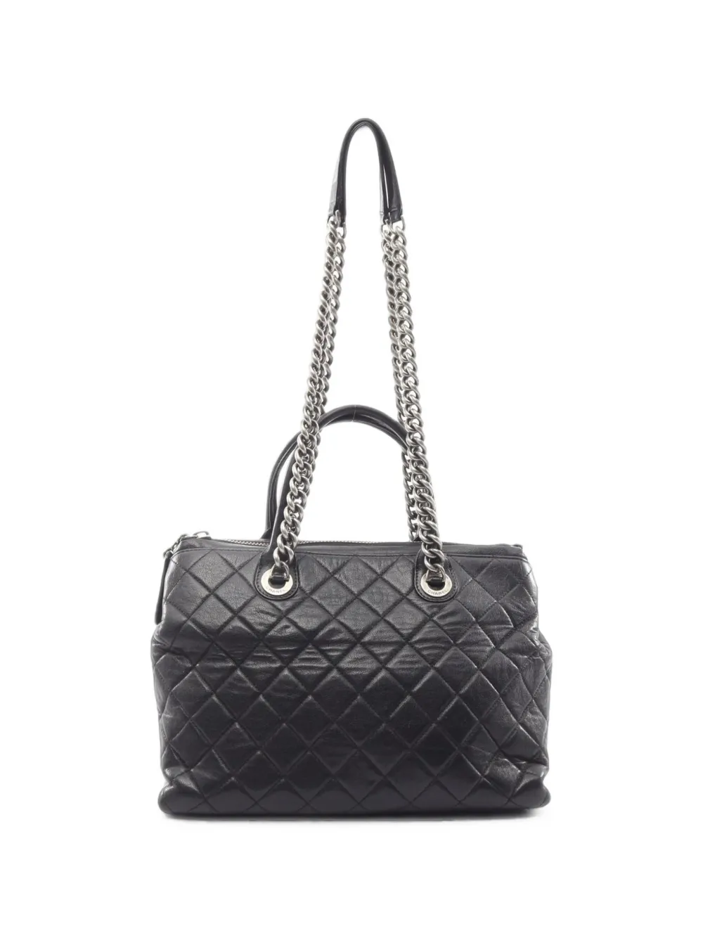 CHANEL Pre-Owned 2014-2015 matelassé chain tote bag - Nero