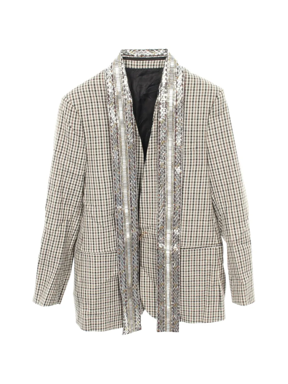 Louis Vuitton Pre-Owned blazer à carreaux (années 2020) - Tons neutres Louis Vuitton Pre-Owned blazer à carreaux (années 2020) - Tons neutres