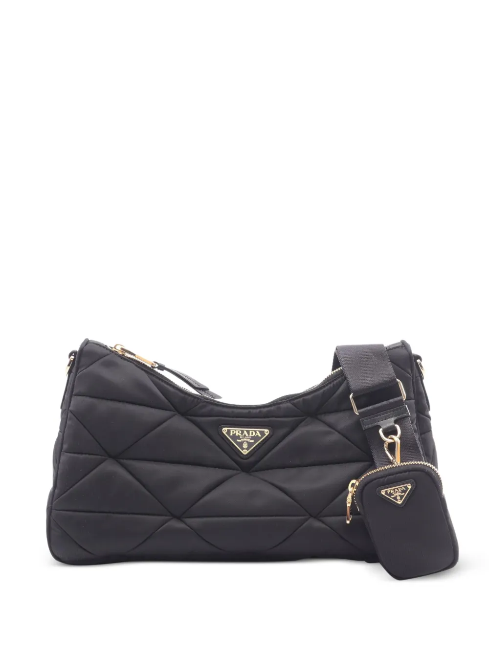 Prada Pre-Owned 2020s Re-Nylon quilted shoulder bag - Black