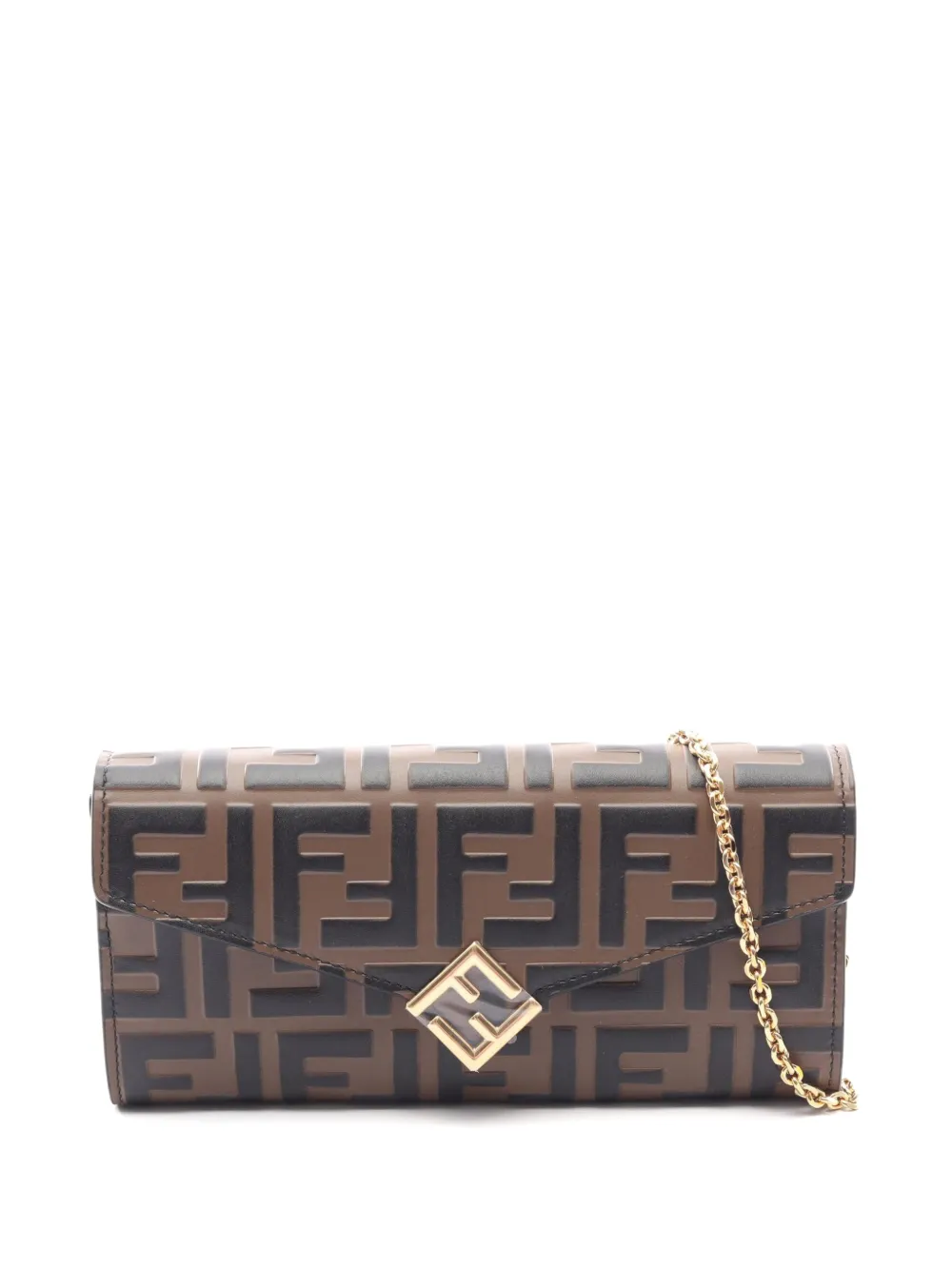 Fendi Pre-Owned 2020s FF Diamond Umhängetasche - Braun