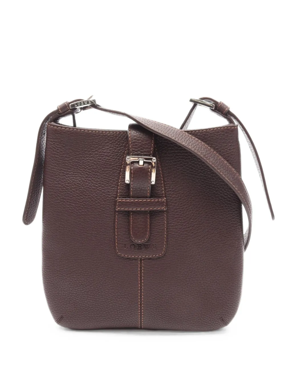 Loewe Pre-Owned 2000s buckle-strap cross body bag - Marrone