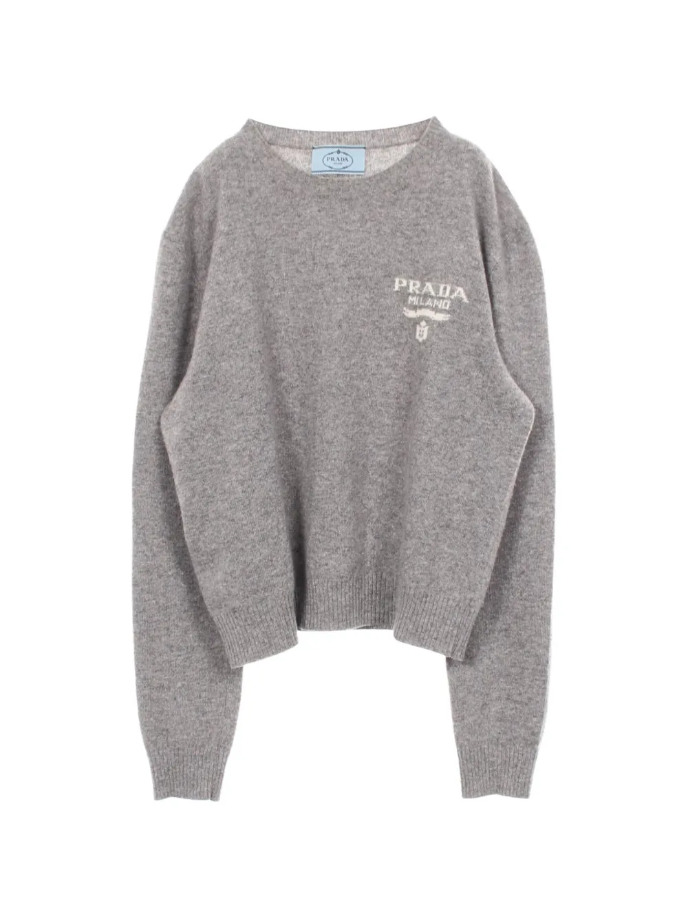Prada Pre-Owned 2000s logo-intarsia sweater - Grigio