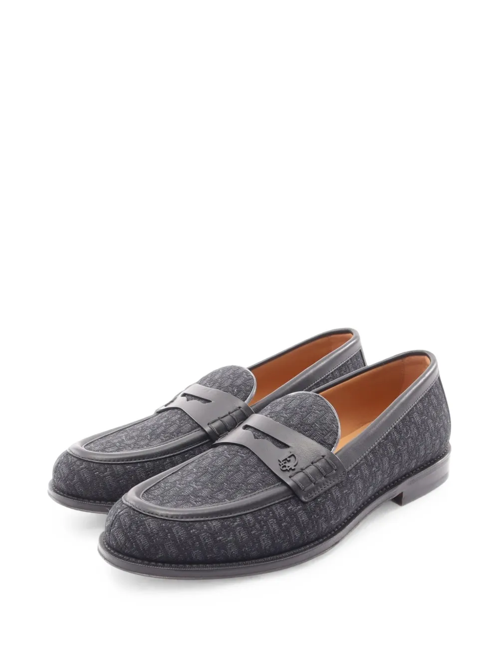 Christian Dior Pre-Owned 2010s Granville Oblique Jacquard-Loafer - Schwarz