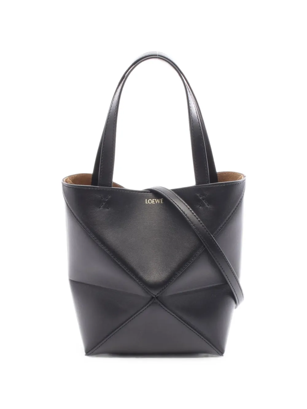 Loewe Pre-Owned 2020s Puzzle Fold Mini two-way handbag - Nero