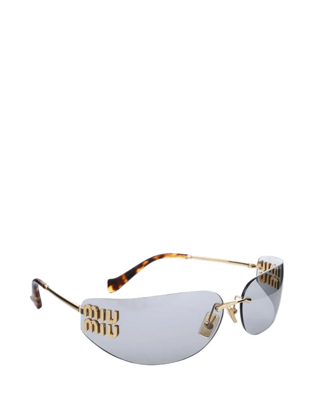Miu Eyewear Zonnebril met geometrisch montuur Goud