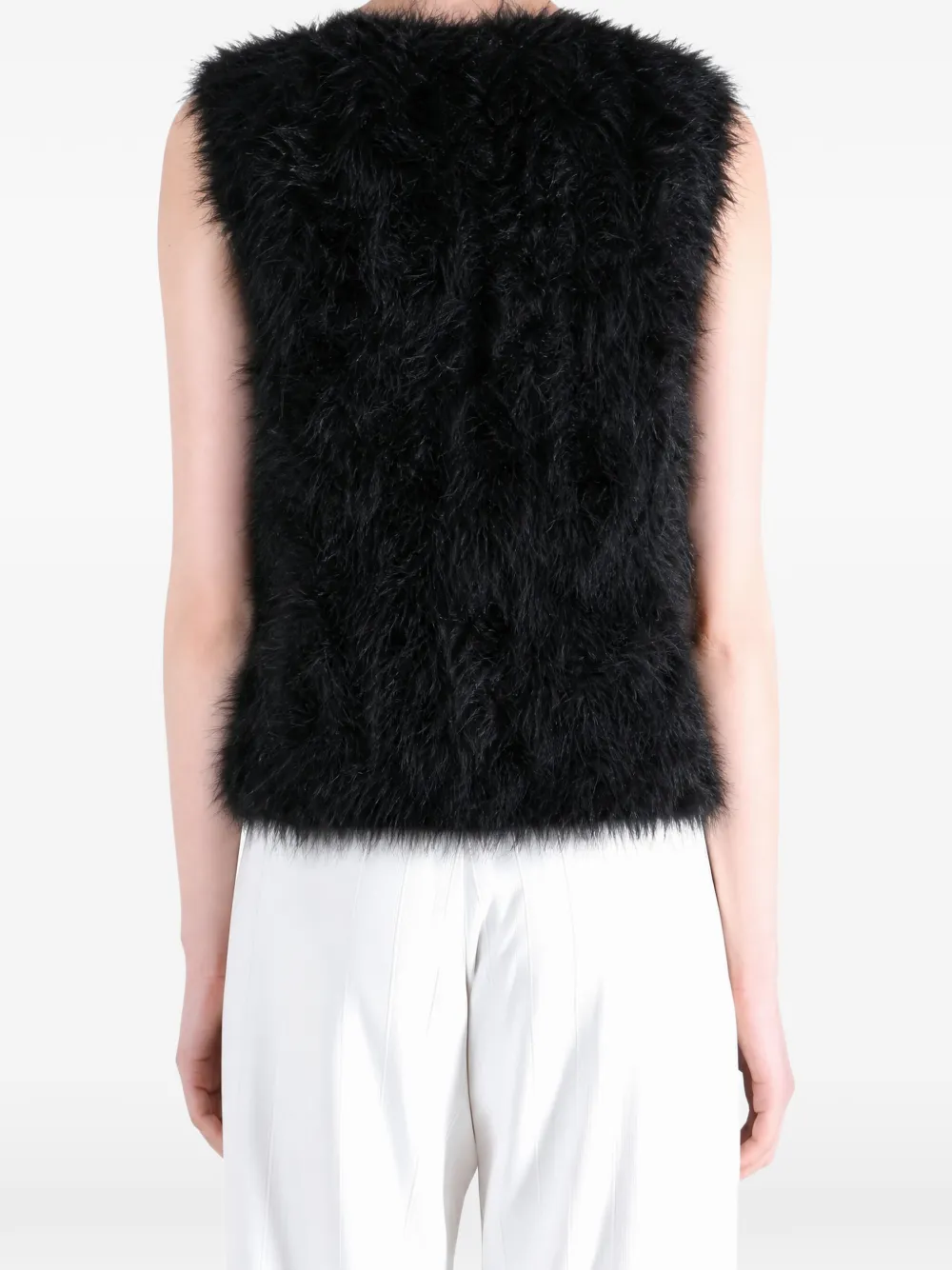Yves Salomon feather-embellished gilet Zwart