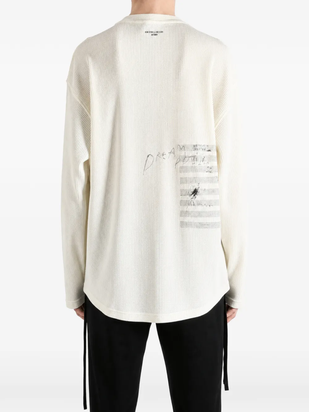 Ann Demeulemeester Emil wafelgebreid T-shirt met print Beige