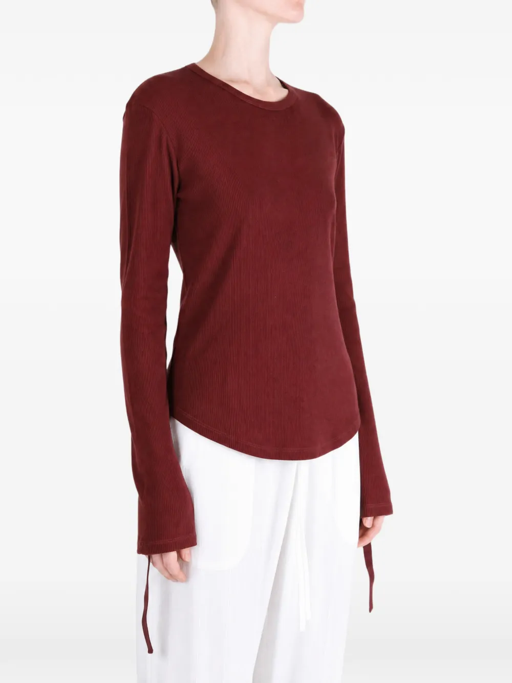Ann Demeulemeester Dot ribbed-knit long-sleeve t-shirt Rood