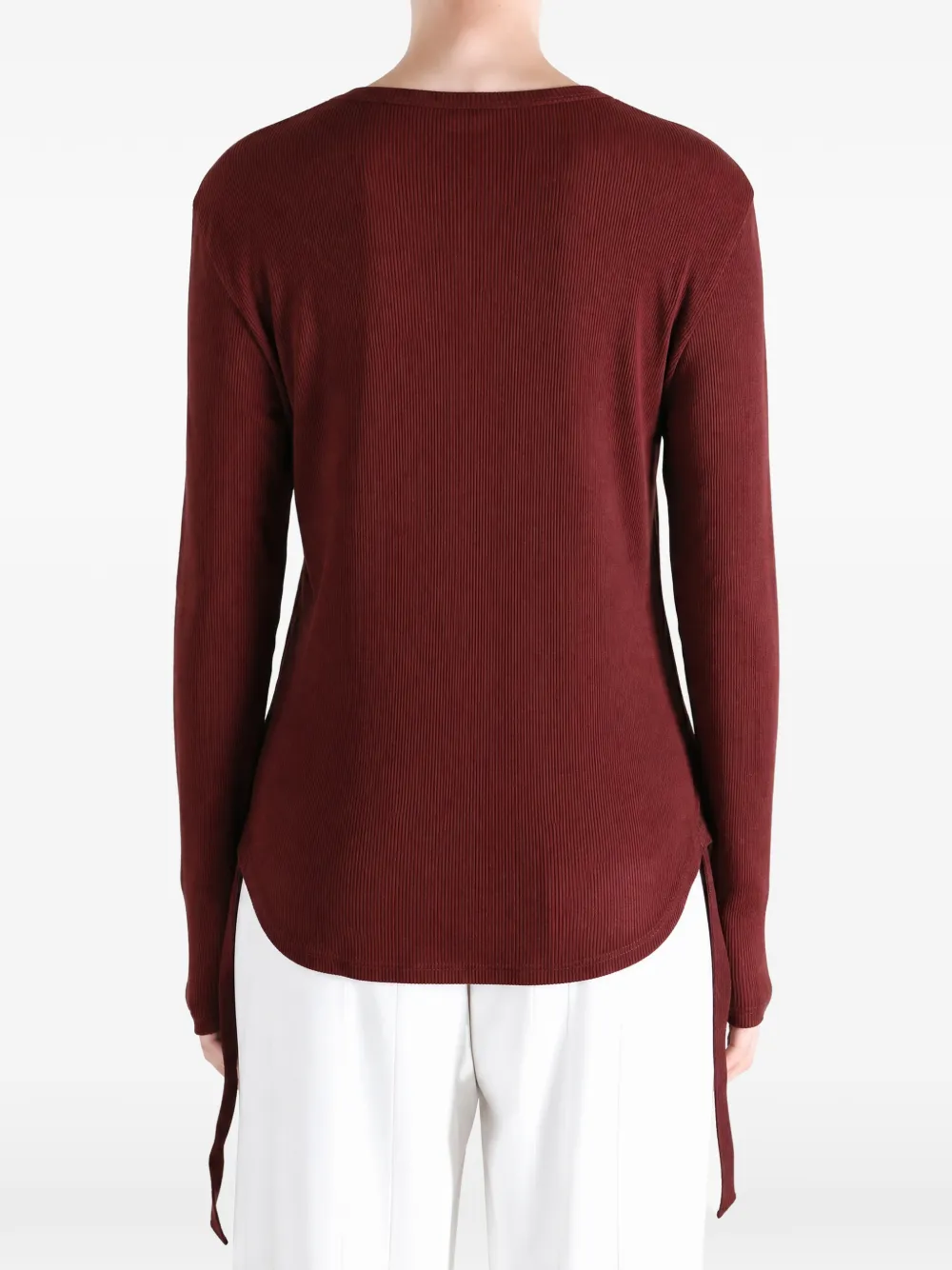 Ann Demeulemeester Dot ribbed-knit long-sleeve t-shirt Rood