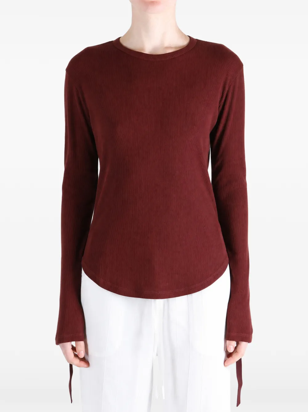 Ann Demeulemeester Dot ribbed-knit long-sleeve t-shirt