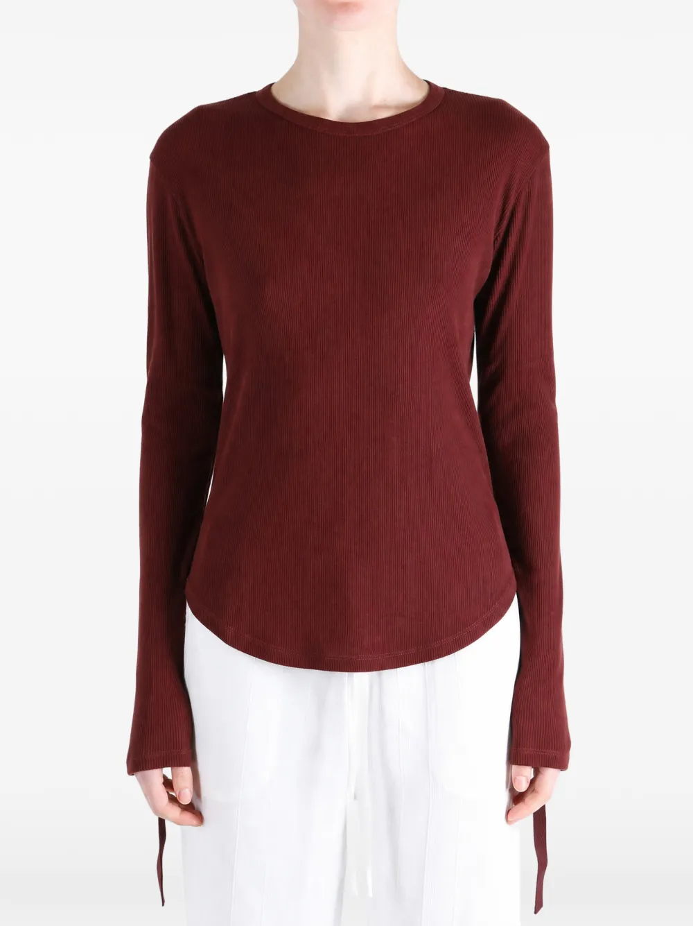 Ann Demeulemeester Dot ribbed-knit long-sleeve t-shirt