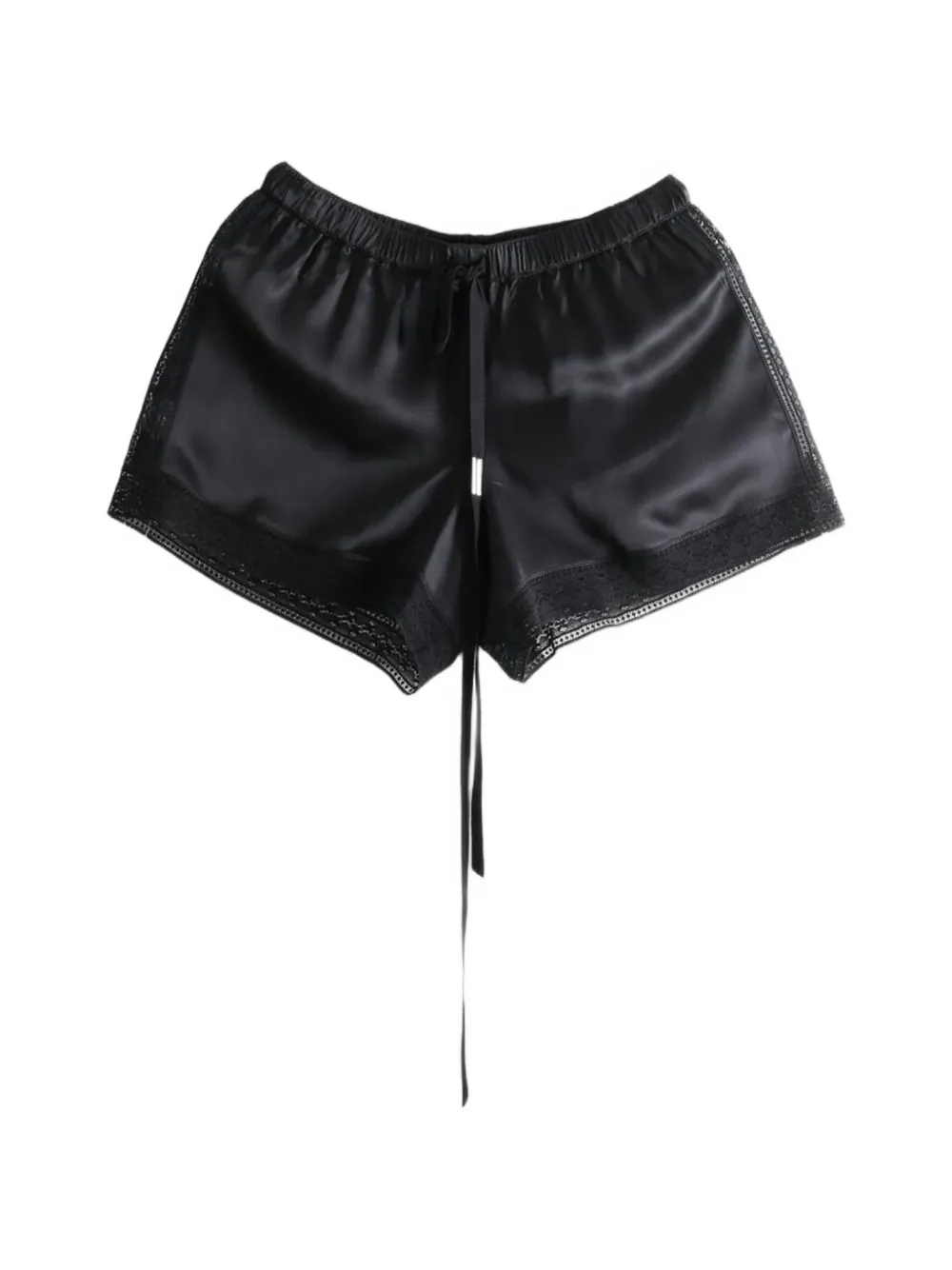 Ann Demeulemeester Anda zijden shorts met kanten afwerking Zwart